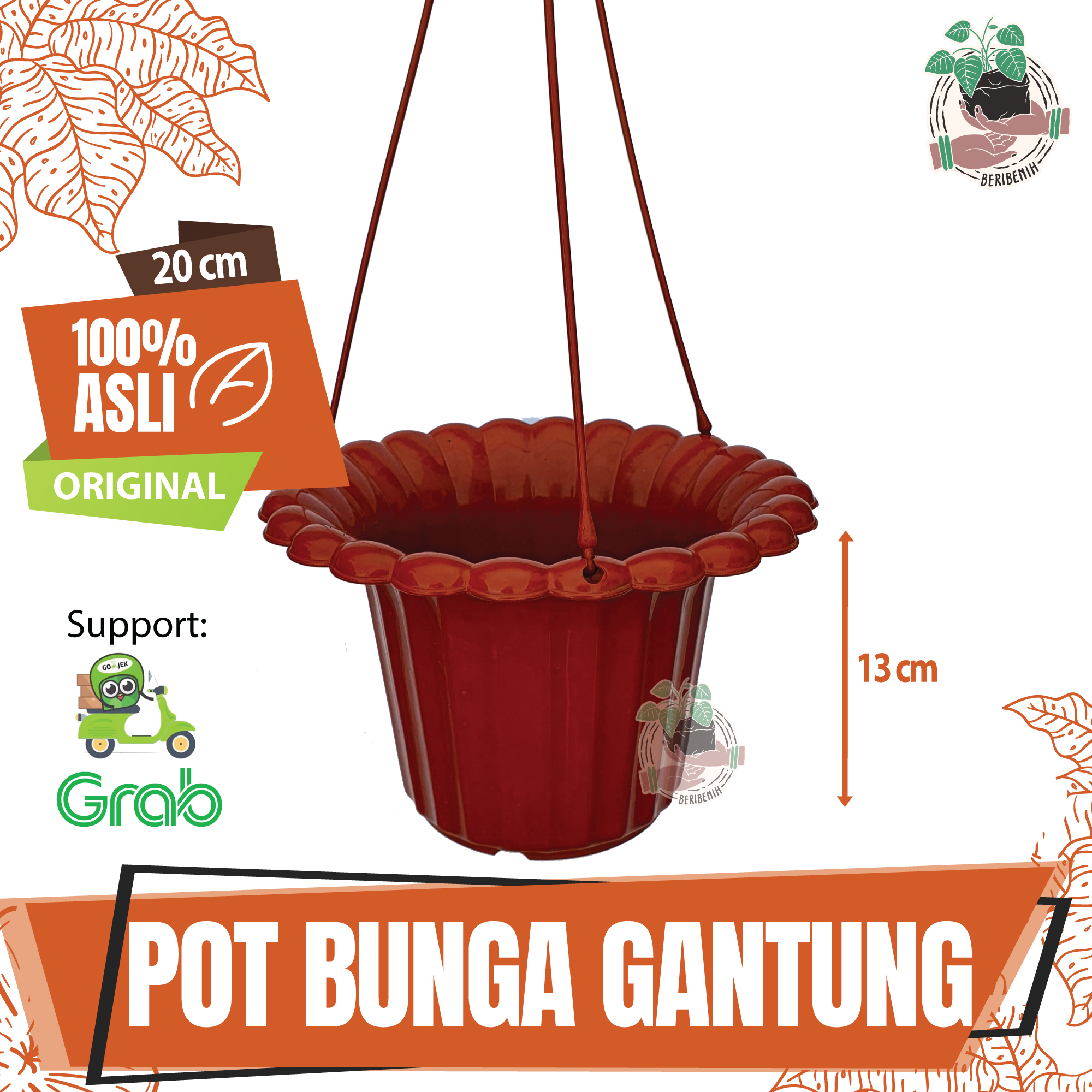 Pot Gantung Mawar Merah Budi Jaya 01 Pot Plastik Tanaman Hias Bunga Pot