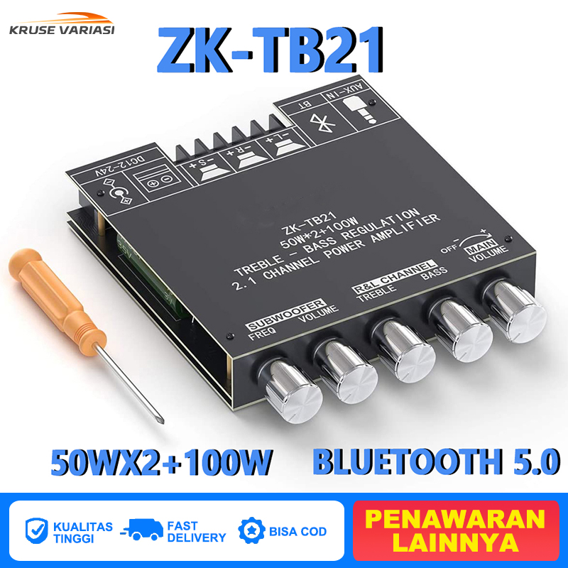 ZK TB21 Amplifier Board 2 1 Channel Bluetooth Modul Bluetooth 5 0