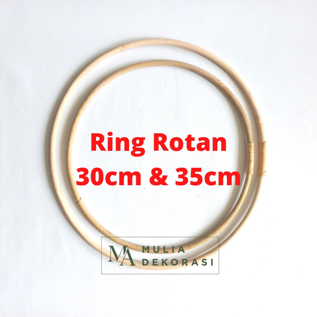 Ring Rotan Lingkaran Polos Natural Bentuk Love Lingkaran Akesoris