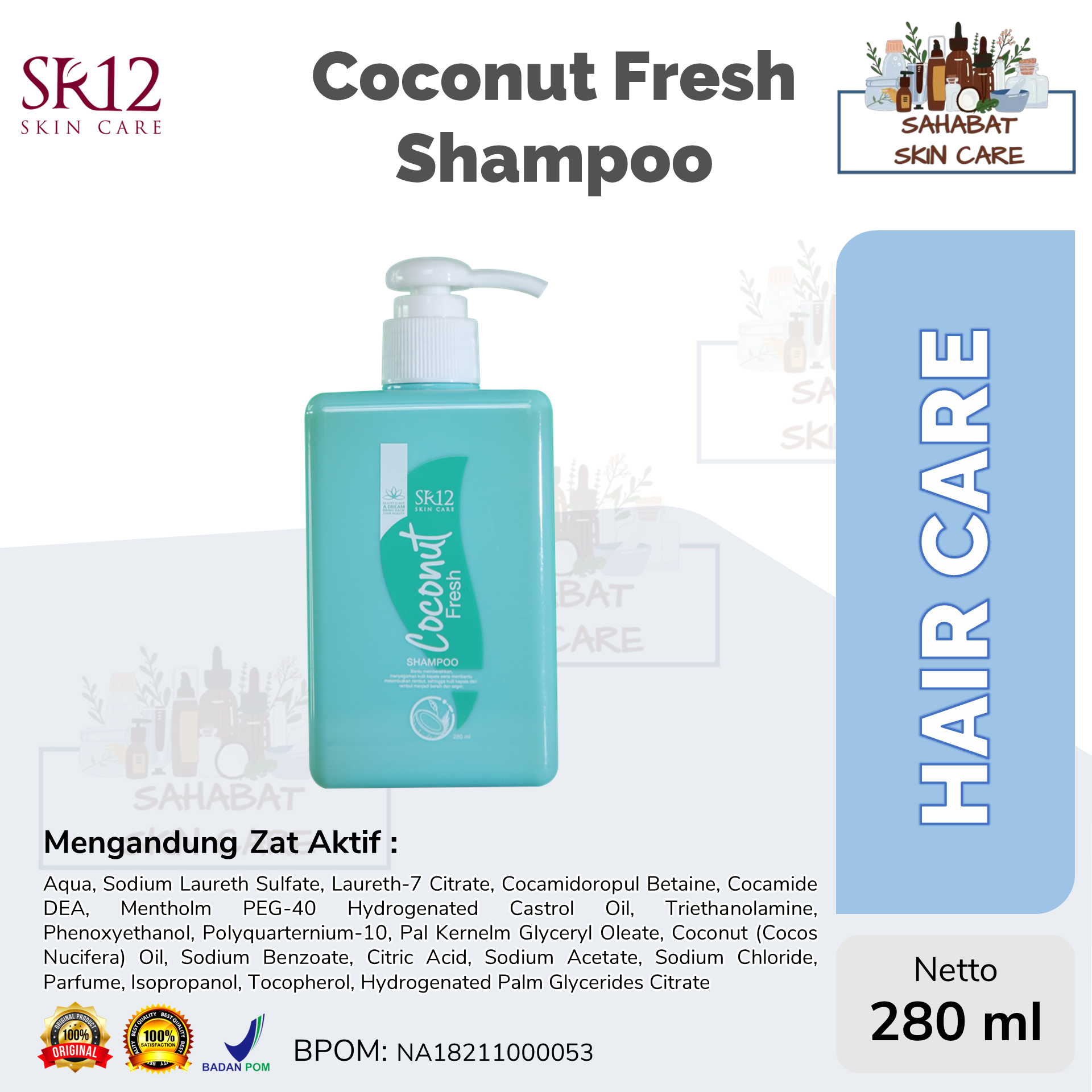 Coconut Fresh Shampoo Pump Ml Sampo Kelapa Shampo Anti Dandruff