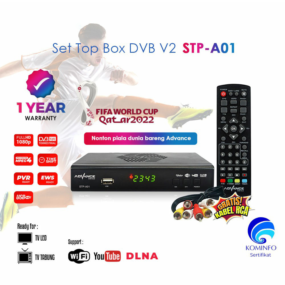 Set Top Box Dvb T Advance Full Hd Receiver Tv Digital Wifi Full Hd Dvb