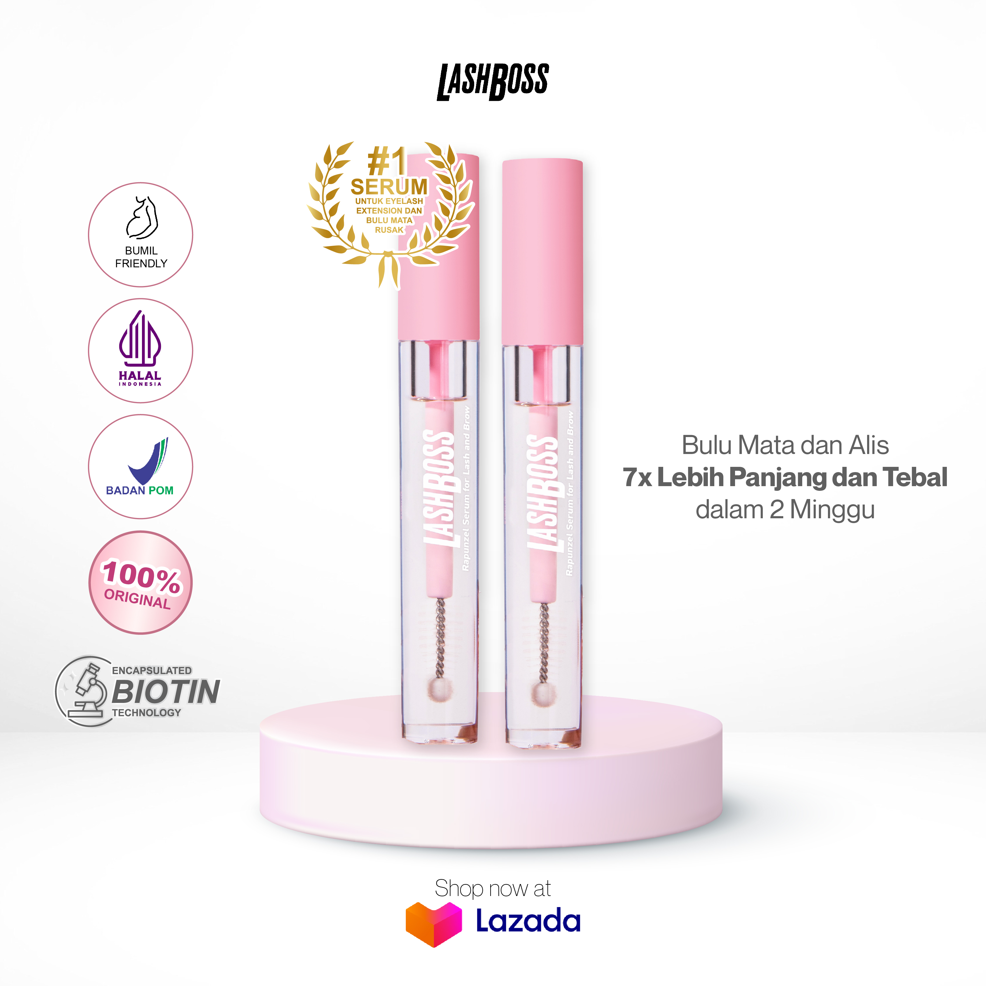 Twin Pack Lash Boss Rapunzel Serum Serum Penumbuh Bulu Mata Dan Alis