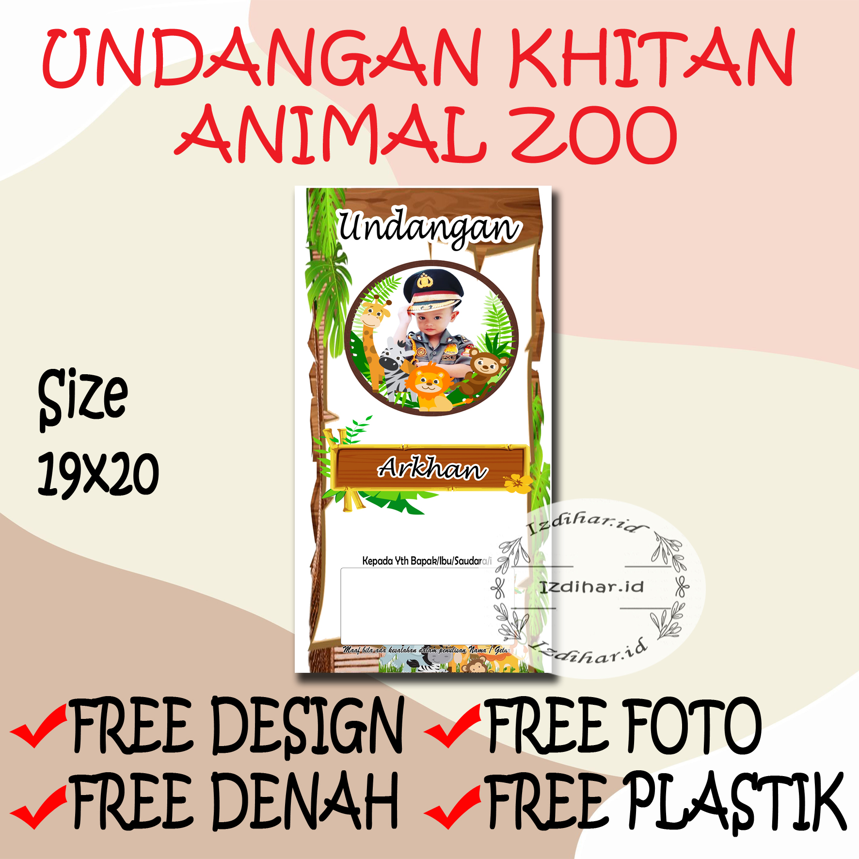 Per Pcs Undangan Sunat Undangan Khitanan Undangan Sunat Free