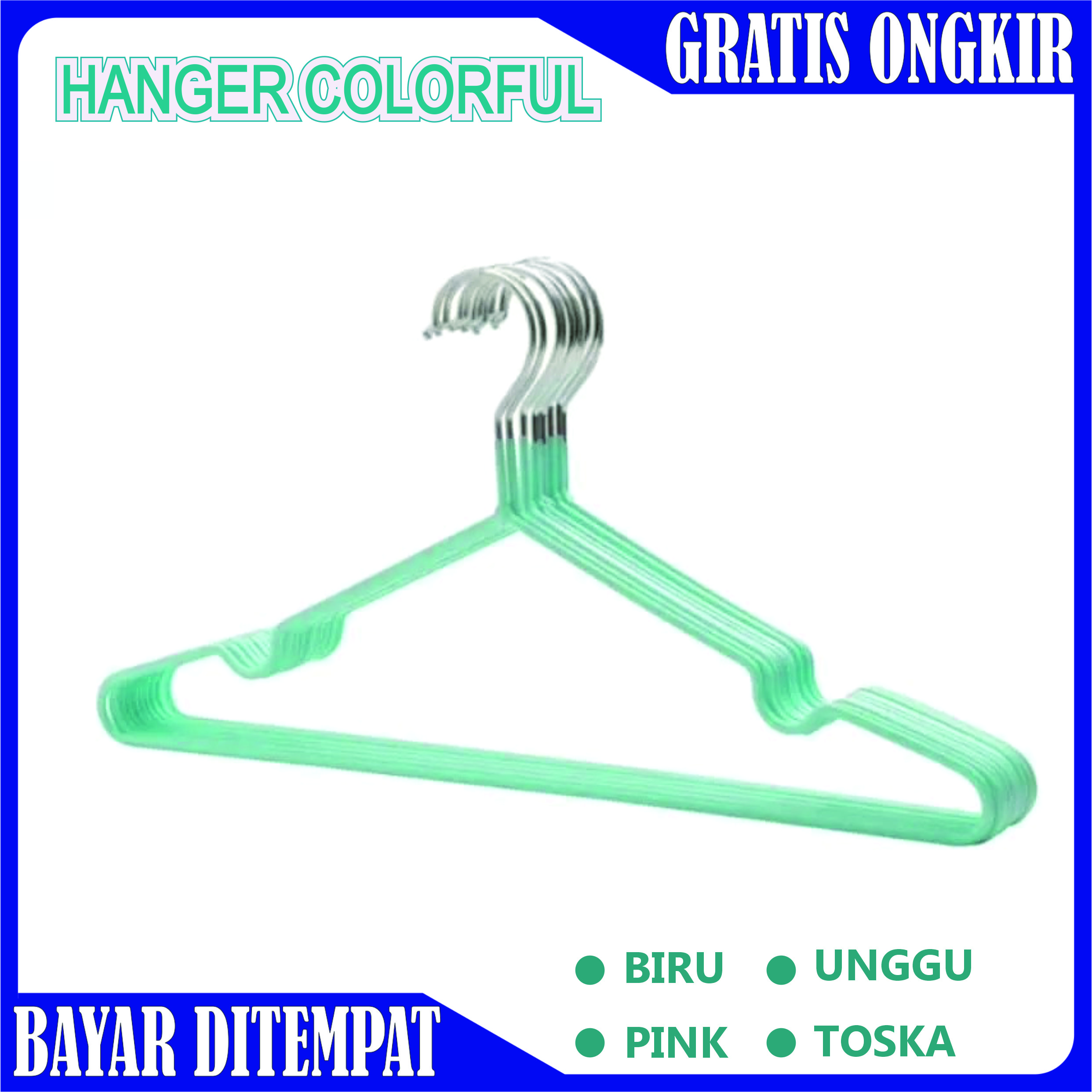 Gantungan Hanger Baju Stainless Isi Pcs Cmx Cm Warna Warni Hanger