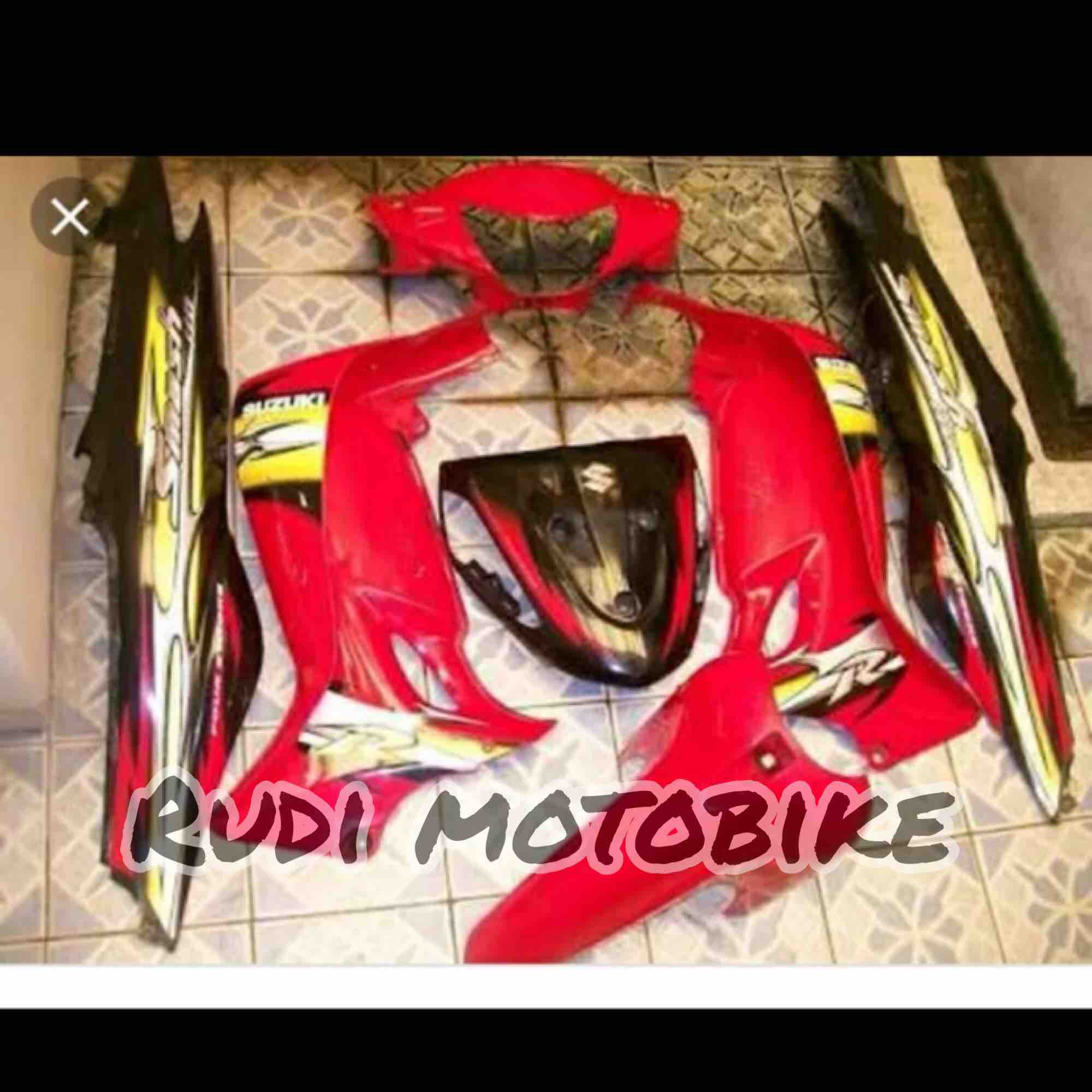 Full Body Halus Plus Striping Suzuki Smash New Warna Merah Hitam