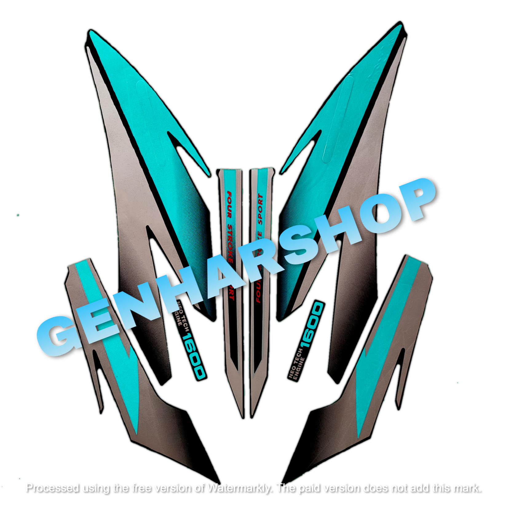 STIKER STRIPING LIS BODY MOTOR HONDA GL PRO 1996 BIRU SEPASANG STANDAR