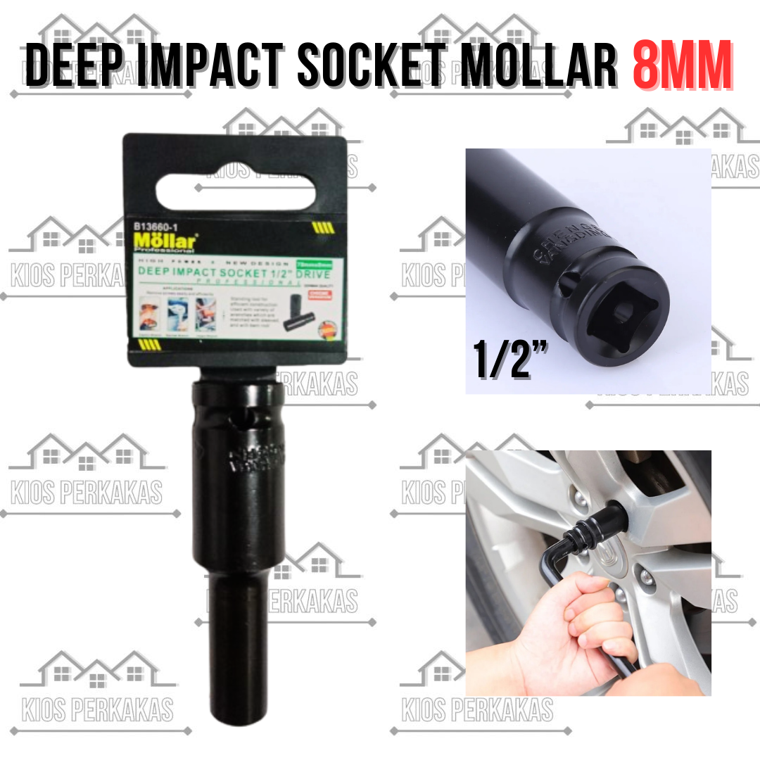 Mollar Deep Impact Socket Shock Sock Sok Panjang 1 2 Inch Eceran Satuan