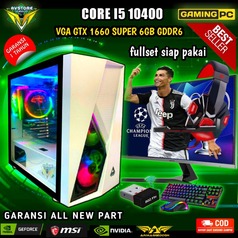 PC CPU GAming Dan Desain Core I5 Fullset Ram 32gb Vga 6gb Editing Siap