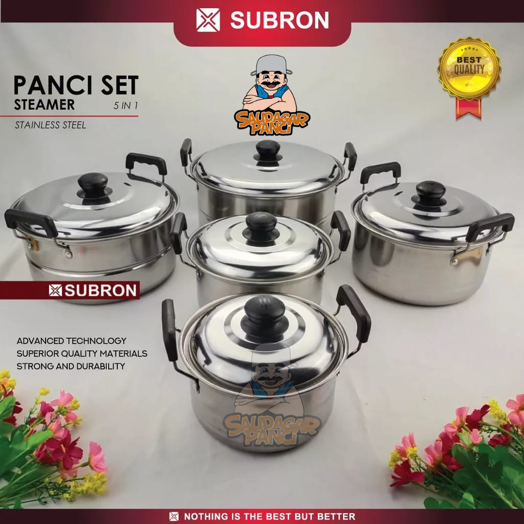 Subron Panci Set In Panci Sup Kukus Stainless Steamer Soup Pot