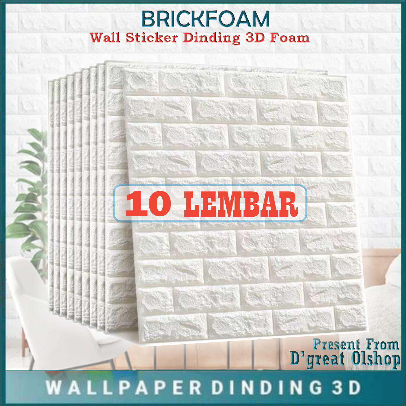 Lembar Promo Wallpaper D Modern Foam Batu Bata Wall Sticker