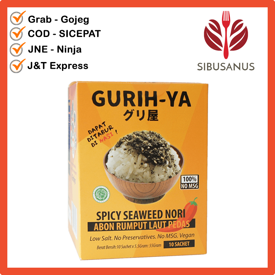 Gurih Ya Gurihya Seaweed Nori Seasoning Spicy Box Isi Sachet