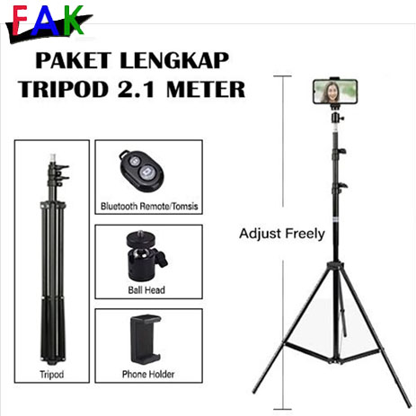 Fak Tripod Handphone Meter Besi Plus Mini Ball Head Free Holder Hp