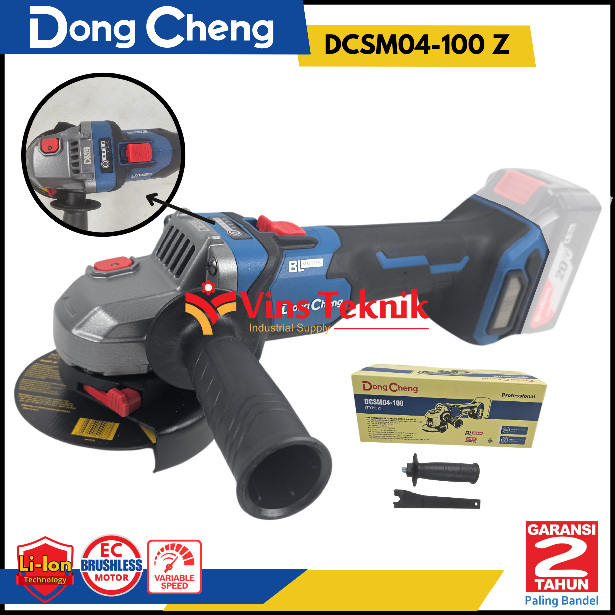 Dongcheng Dcsm Z Brushless Angle Grinder Gerinda Baterai Unit