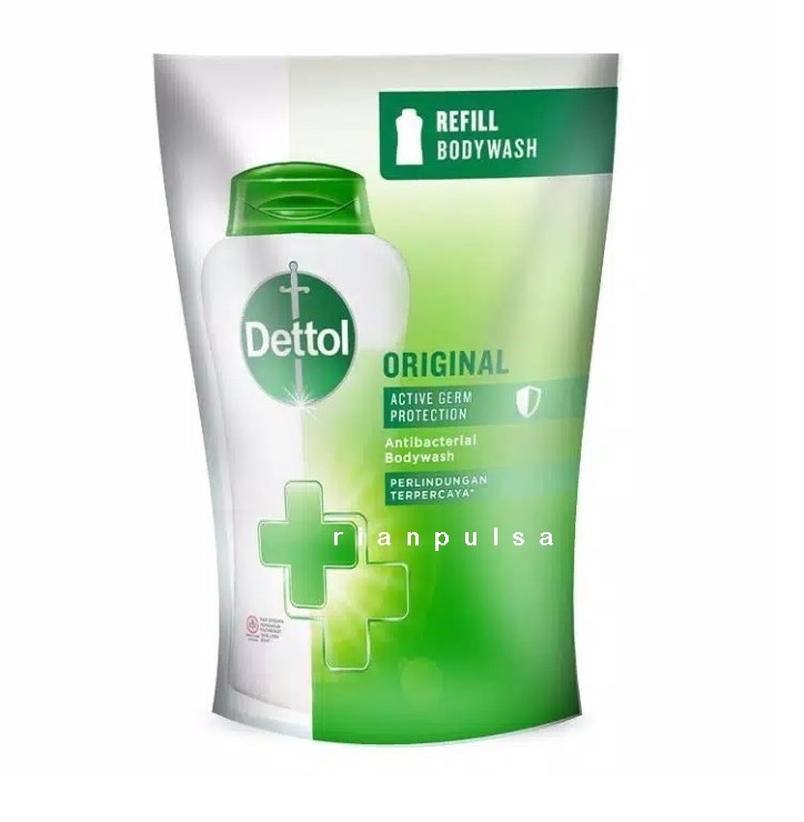 Dettol Sabun Mandi Body Wash 410ml Detol Icy Mint Lemon Pouch Cair Anti