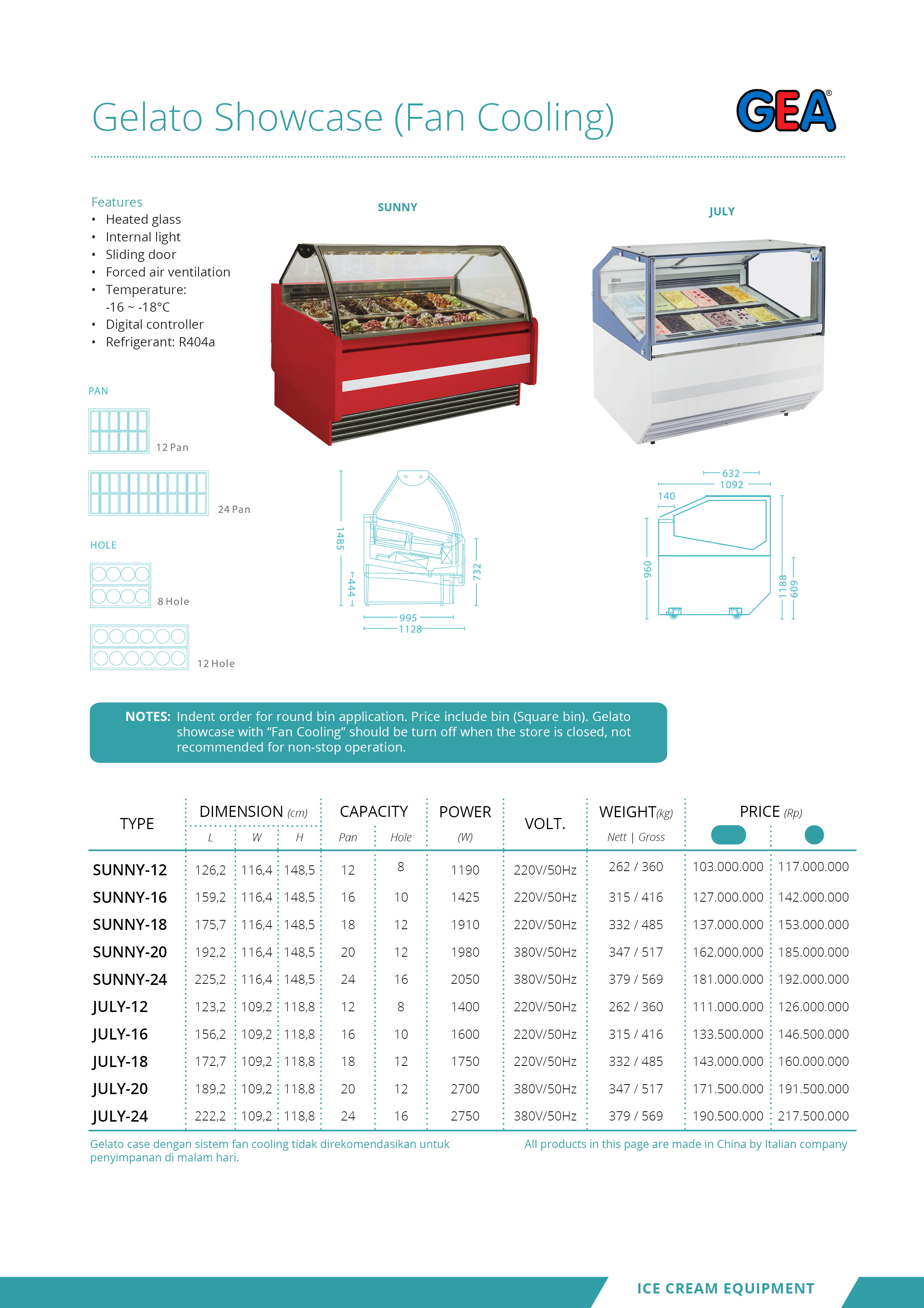 Gelato Showcase Fan Cooling Lazada Indonesia