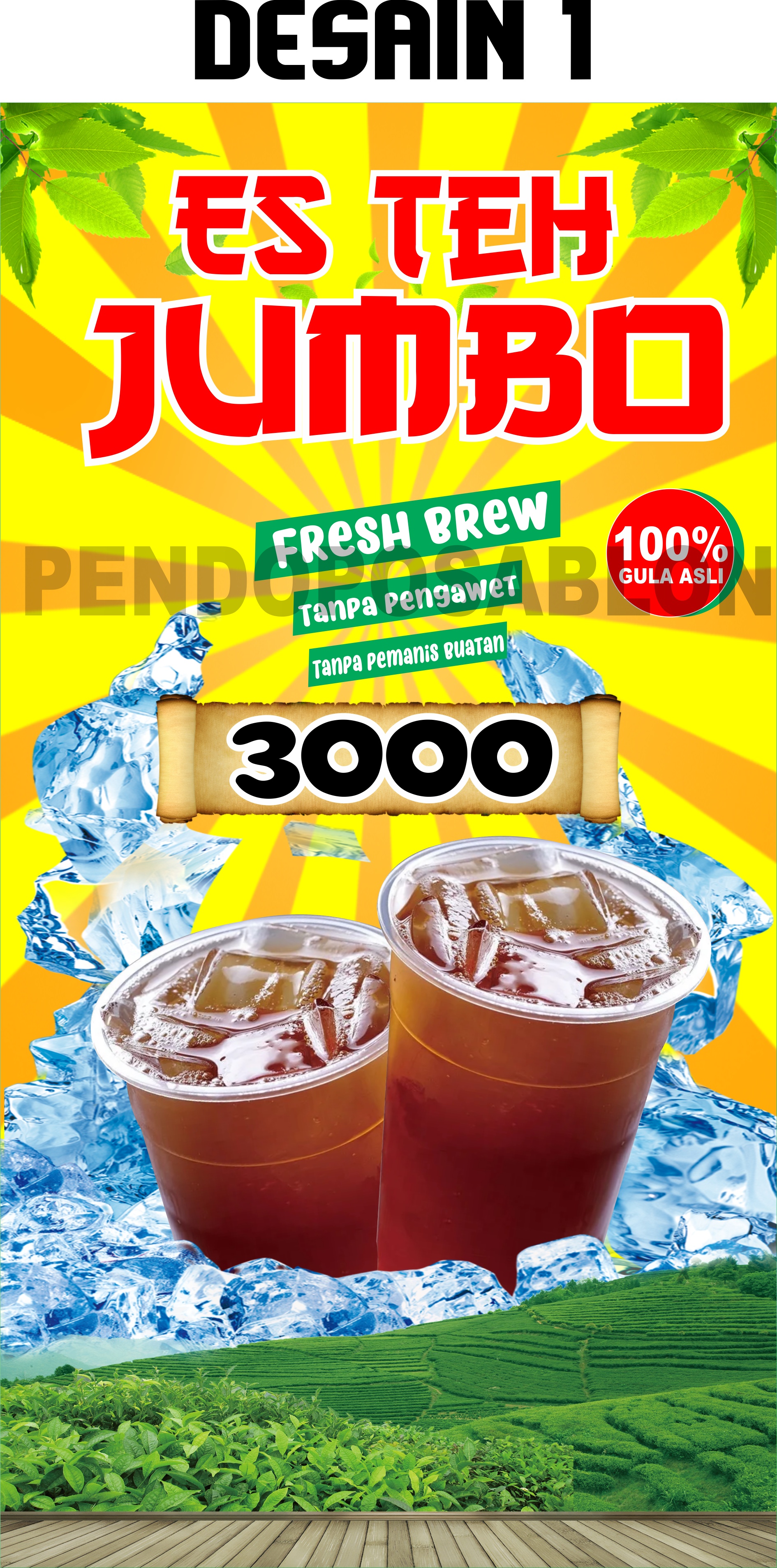 Banner Es Teh Jumbo Spanduk Es Teh Jumbo X Lazada Indonesia