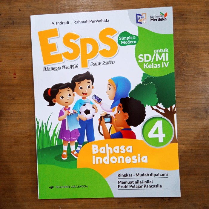 Bayar Ditempat Esps Bahasa Indonesia Kelas Sd Erlangga A Indradi