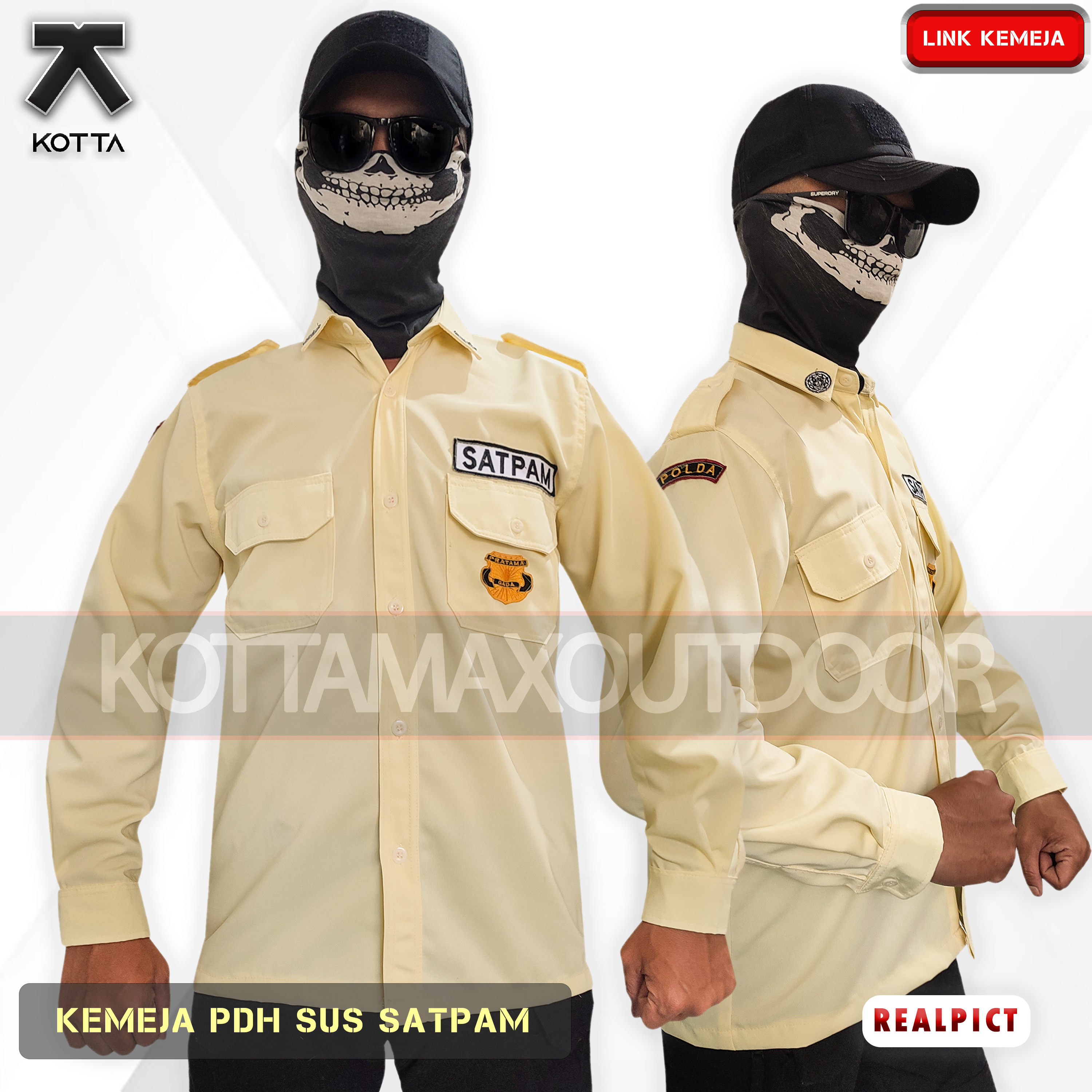 Baju Kemeja Pdl Satpam Security Krem Terbaru Kemeja Pdh Satpam