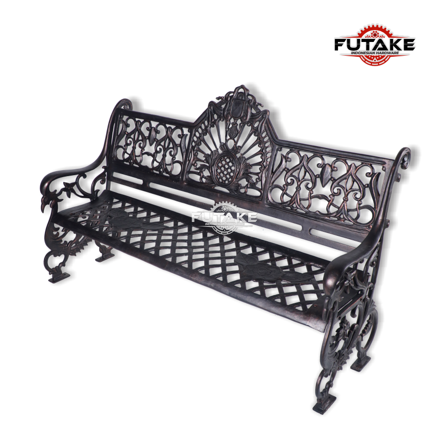 Kursi Taman Besi Cor Cast Iron Motif Burung Merak Kursi Teras Lazada