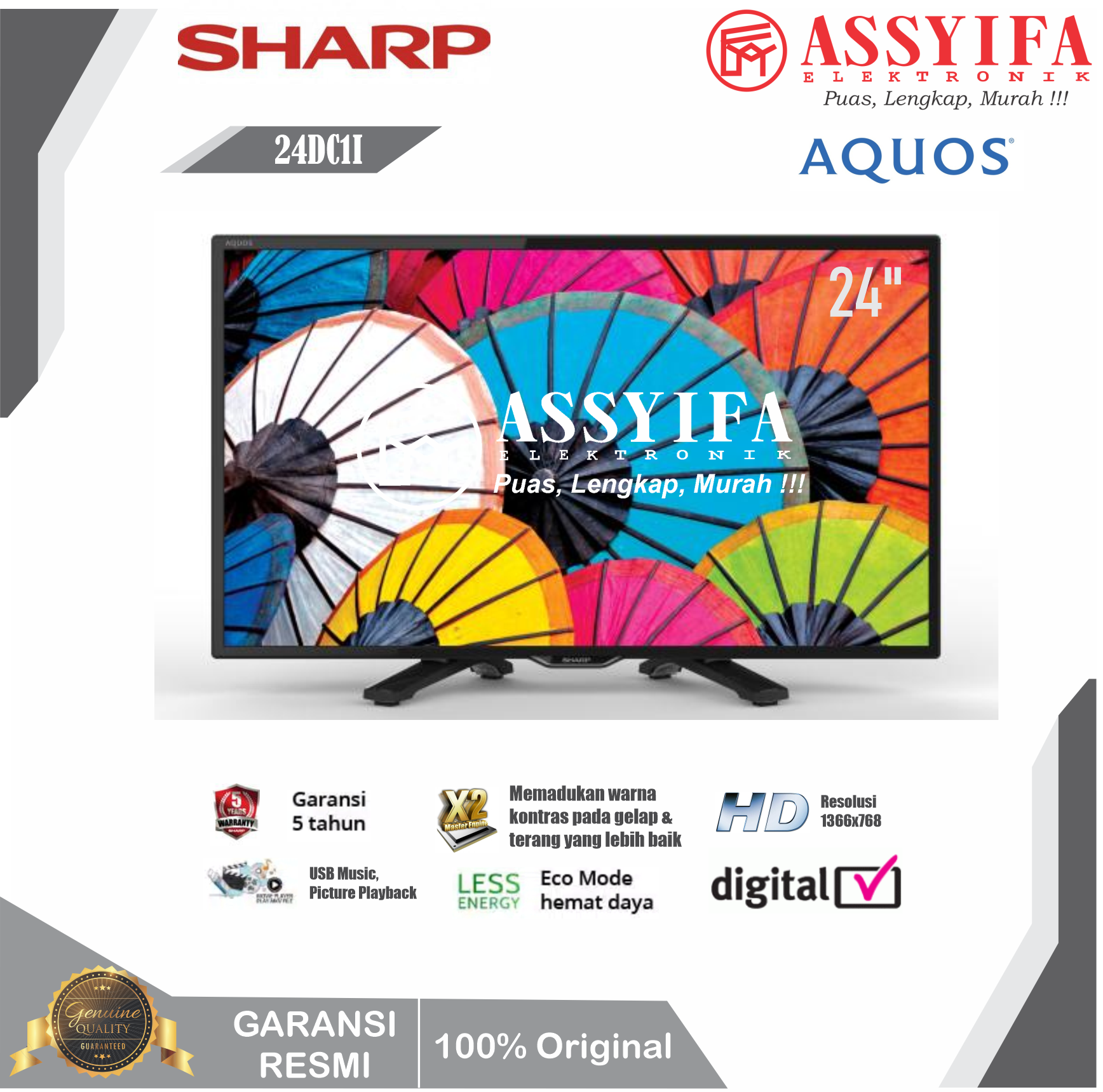 LED TV SHARP 24 INCH 2T C24DC1I DIGITAL READY Lazada Indonesia