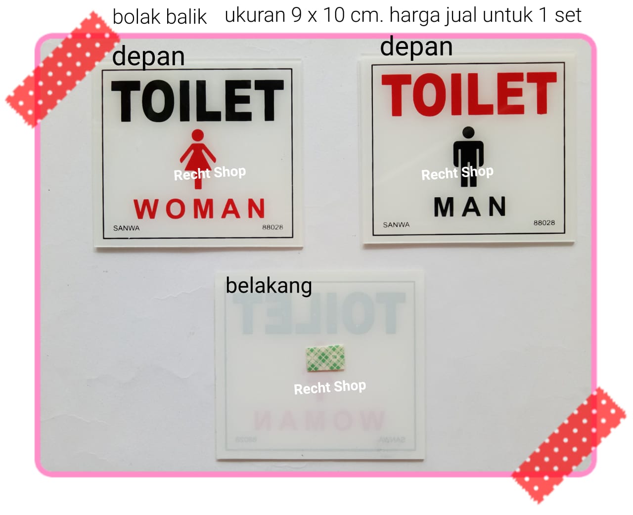 Sign Board Sign Label Acrylic Akrilik Papan Petunjuk Toilet Pria Dan