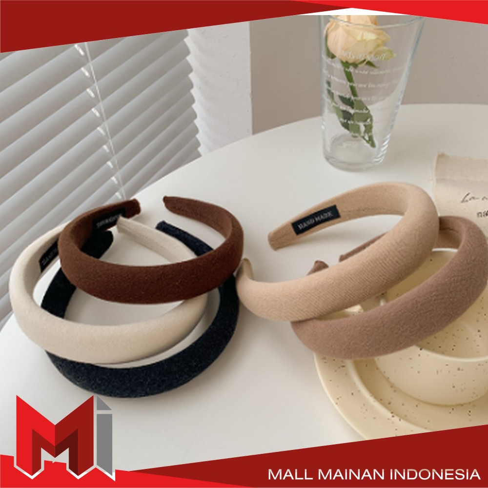 Mallmainan C Bando Korea Wanita Bahan Kain Motif Polos Tebal Empuk