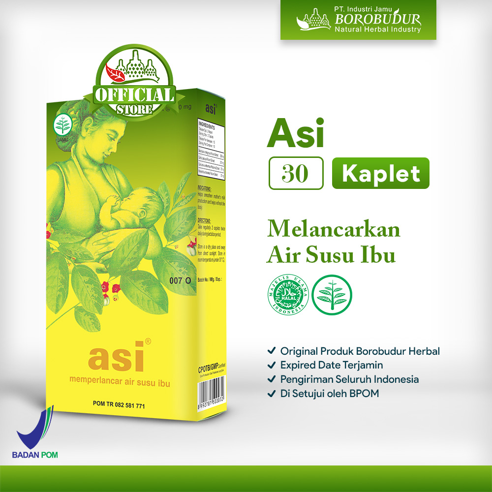 Borobudur Herbal ASI 30 KAPLET Memperlancar Air Susu Ibu Lazada