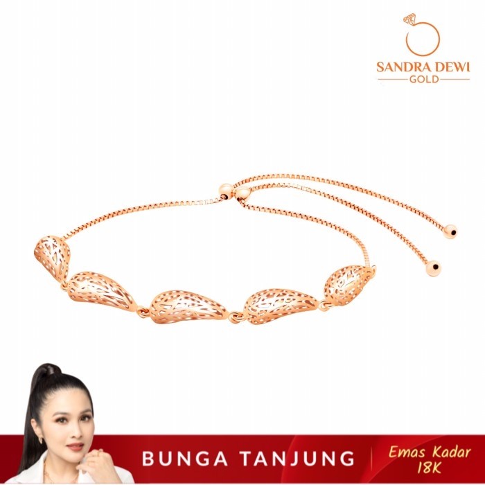 GELANG DROPCAGE B SANDRA DEWI EMAS 18K BUNGA TANJUNG GOLD