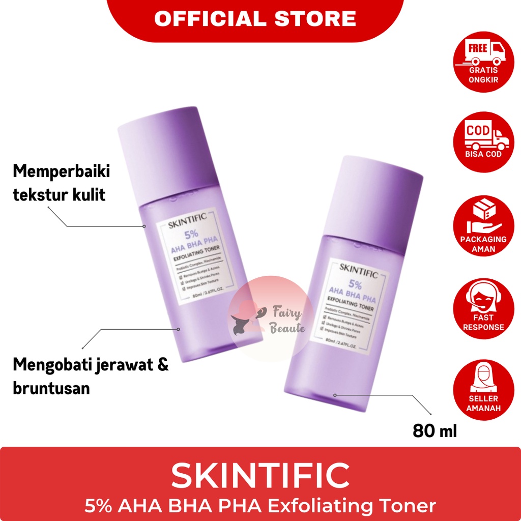 Skintific Aha Bha Pha Exfoliating Toner Ekfoliasi Wajah Bpom