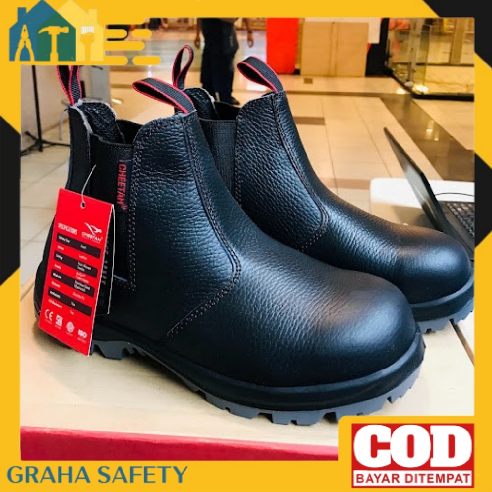 Sepatu Safety Pria Ujung Besi Merk Cheetah 7110 H Sepatu Safety