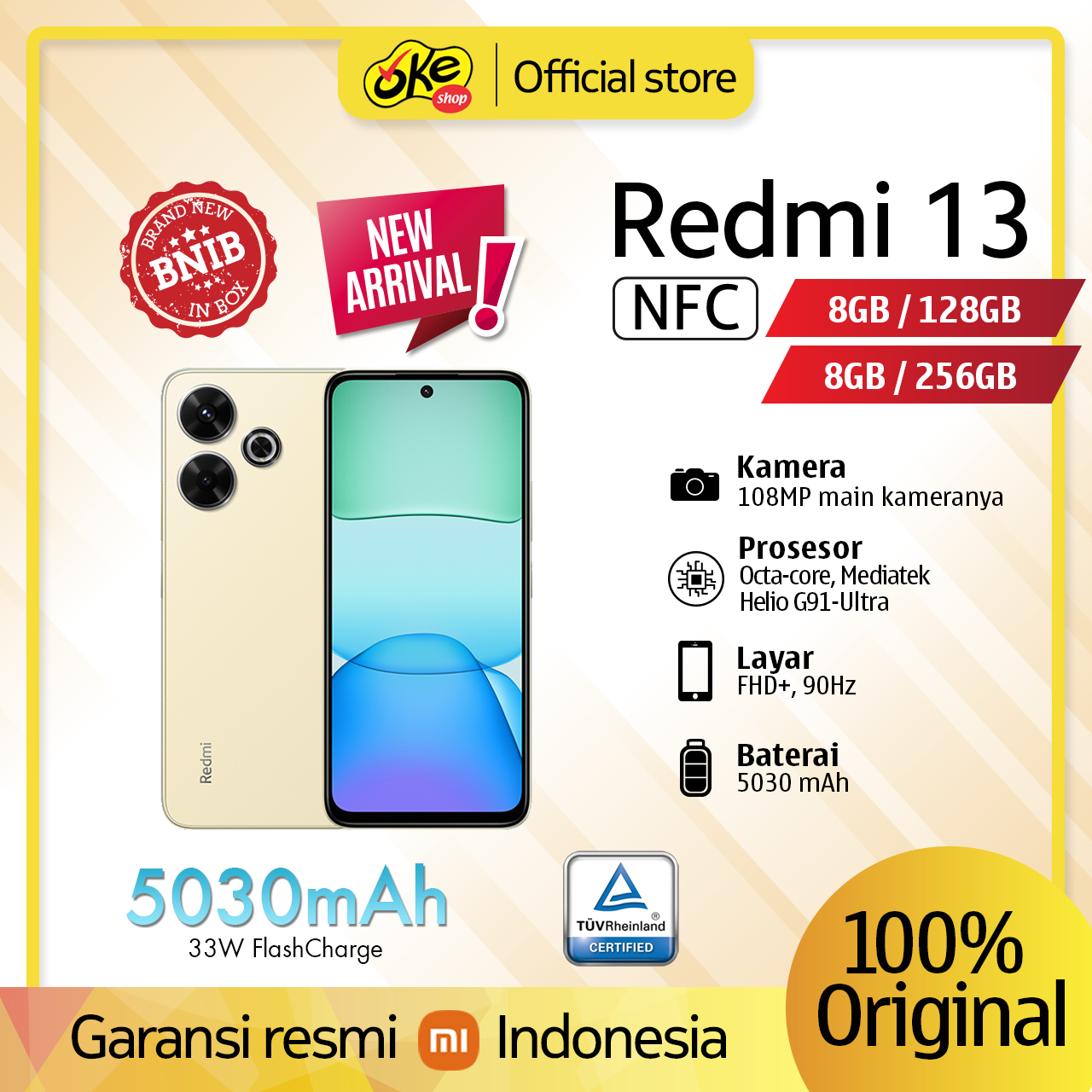 Xiaomi Redmi 13 8 256GB 8 128GB Garansi Resmi Lazada Indonesia