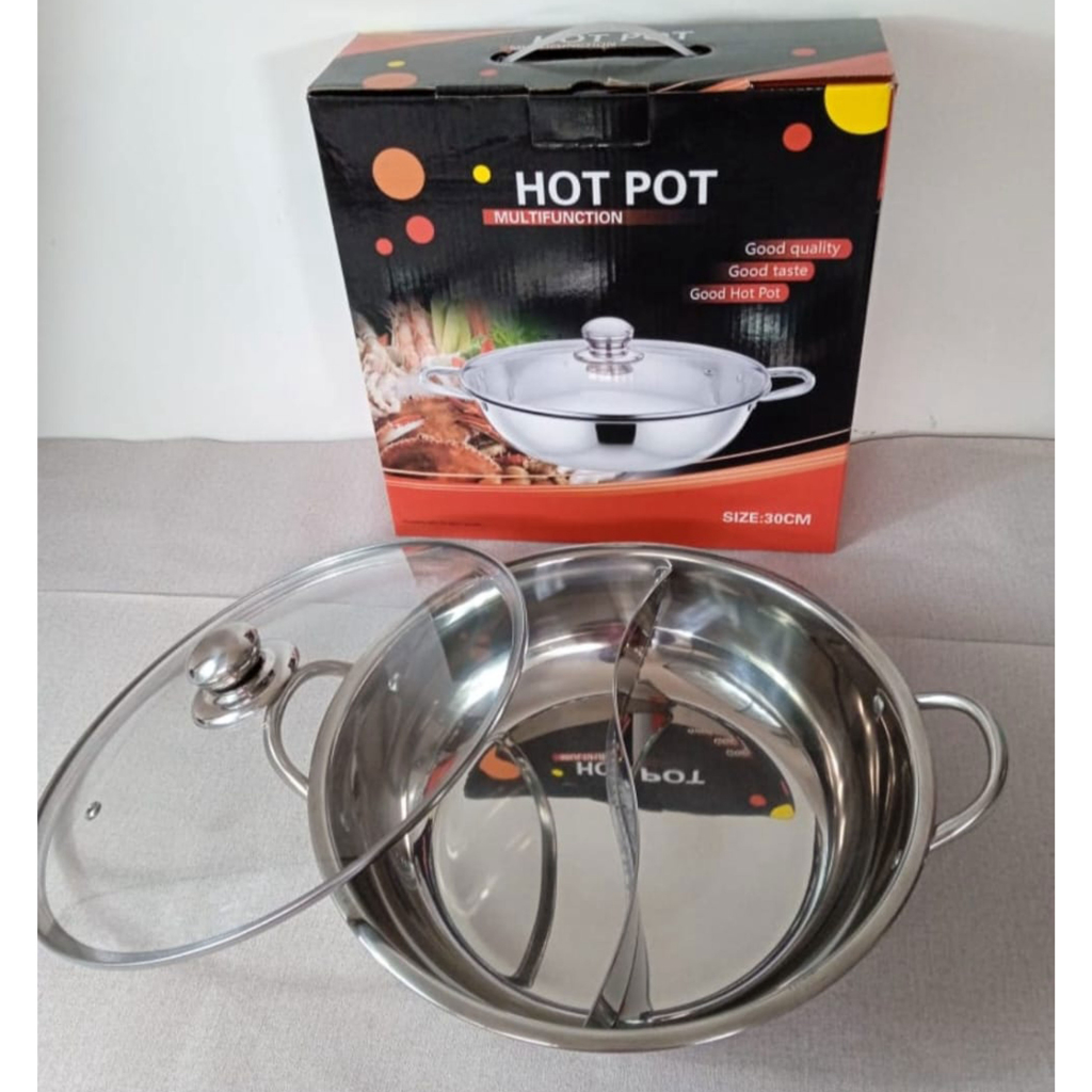 CARIN Panci Shabu Sekat 30cm Hot Pot Sukiyaki Sukipot Suki Pan