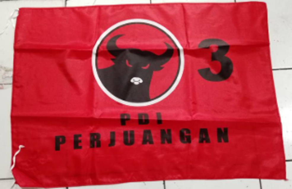 BENDERA PARTAI PDI TERBARU UKURAN 60 X 90 MINIMAL PEMBELIAN 100 PCS