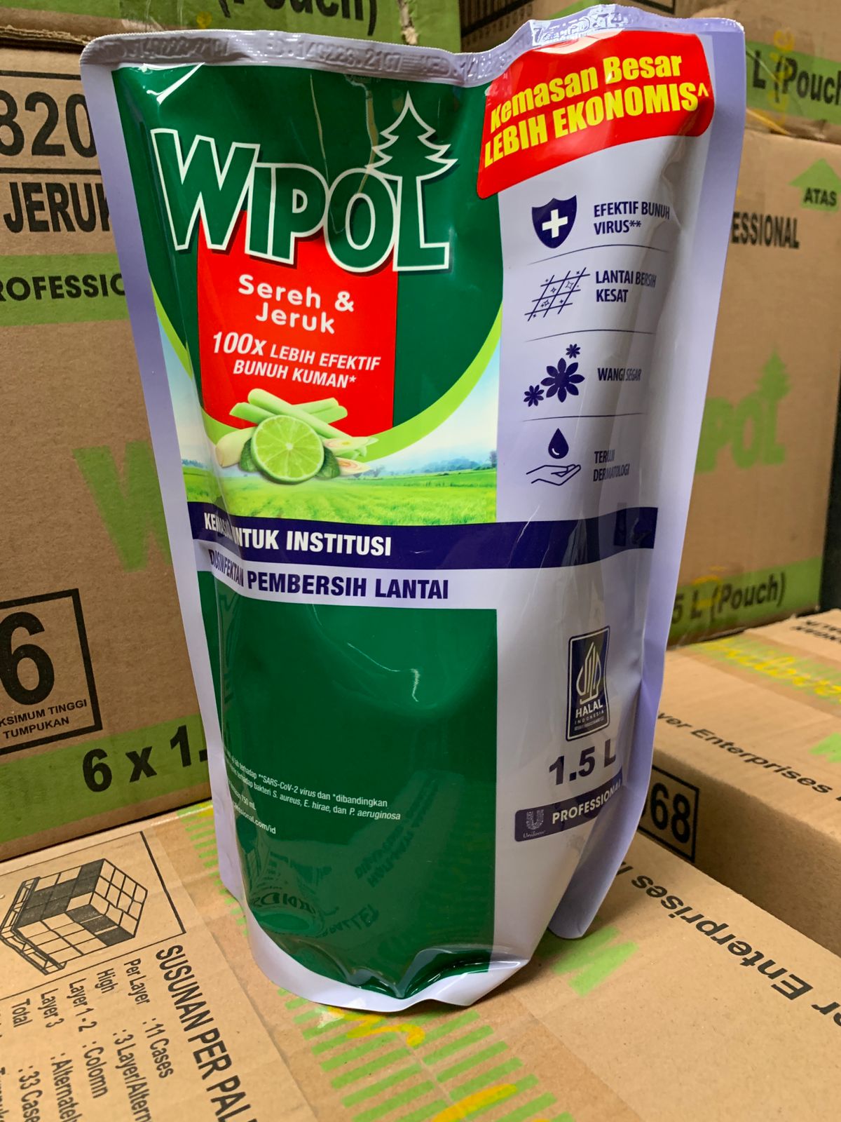 Wipol Disinfectant Pembersih Lantai Professional L Sereh Lazada