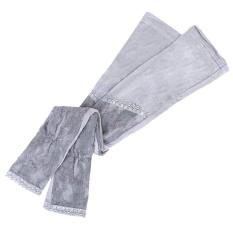 1 Pair Long lace UV Sun Protection Arm Sleeves Bridal Golf Driving
Gloves Color - Gray - intl
