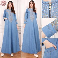 168 Collection Maxi Dress Qarija Gamis Jeans Wanita