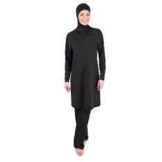 2017 Wanita Muslim Spa Swimwear Swimsuit Islami Wajah Penuh Jilbab Renang Pakaian Renang Swimsuit Sport Pakaian Navy Black-Intl