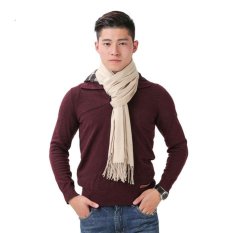 2017 NEW Scarf in Kashmir Brand Men's Scarves in Wool Warm Shawls Cotton Designer Gland Womens Wraps( Beige)
