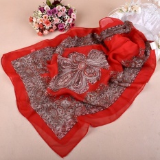 50*160 Cm Lady Fashion Ringan Lembut Tangan Rasakan Pantai Sifon Kasual Floral Syal Bergambar Scarf Sutra Tipis Sifon Syal Syal Syal Kerudung Syal Handuk Pantai Spring Musim Panas-Intl