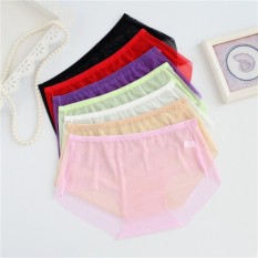 6pcs/lot Full Transparent Women Super Sexy Underwear L XL 3XL Plus Size Panties Ladies Briefs Mid Waist - intl