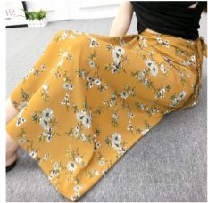 Sebuah Chip dengan Panjang Di Bohemian Chiffon Bust Rok Lilit-Intl