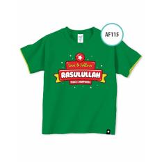Ardilla Kaos Anak Muslim Afrakids AF115 / Baju Kaos Anak Cowok / Baju Kaos Lengan Pendek / Hijau