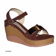 Aldhino Sepatu Sandal Wedges Wanita PN-17 - Coklat
