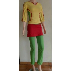 Aleizha Set Baju Senam Celana Kombinasi Rok