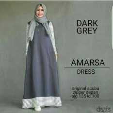 Amarsa Grey / Dress Muslimah / Gamis / Baju Menyusui / Grosir Hijab