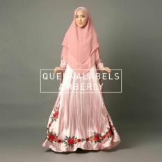 Gamis Syari Amberly Peach Original by Queenalabels READY