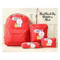 Anabelle Boneka L -Tas Ransel Set 4 in 1 Beranak School Backpack Tas Sekolah Tas Sekolah Tas Ransel Sekolah Tas Sekolah Anak Tas Ransel Perempuan Tas Unik Karakter Lucu Tas Travel Tas Ransel Lucu 4 in 1