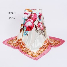 Musim Gugur Musim Dingin Twill Besar Square Multicolor Floral Twill Syal Headscarves 90*90 Cm Aksesoris Mode Ladies Multi Head Shawl Cashmere Pashima Jilbab Syal Cape-Internasional