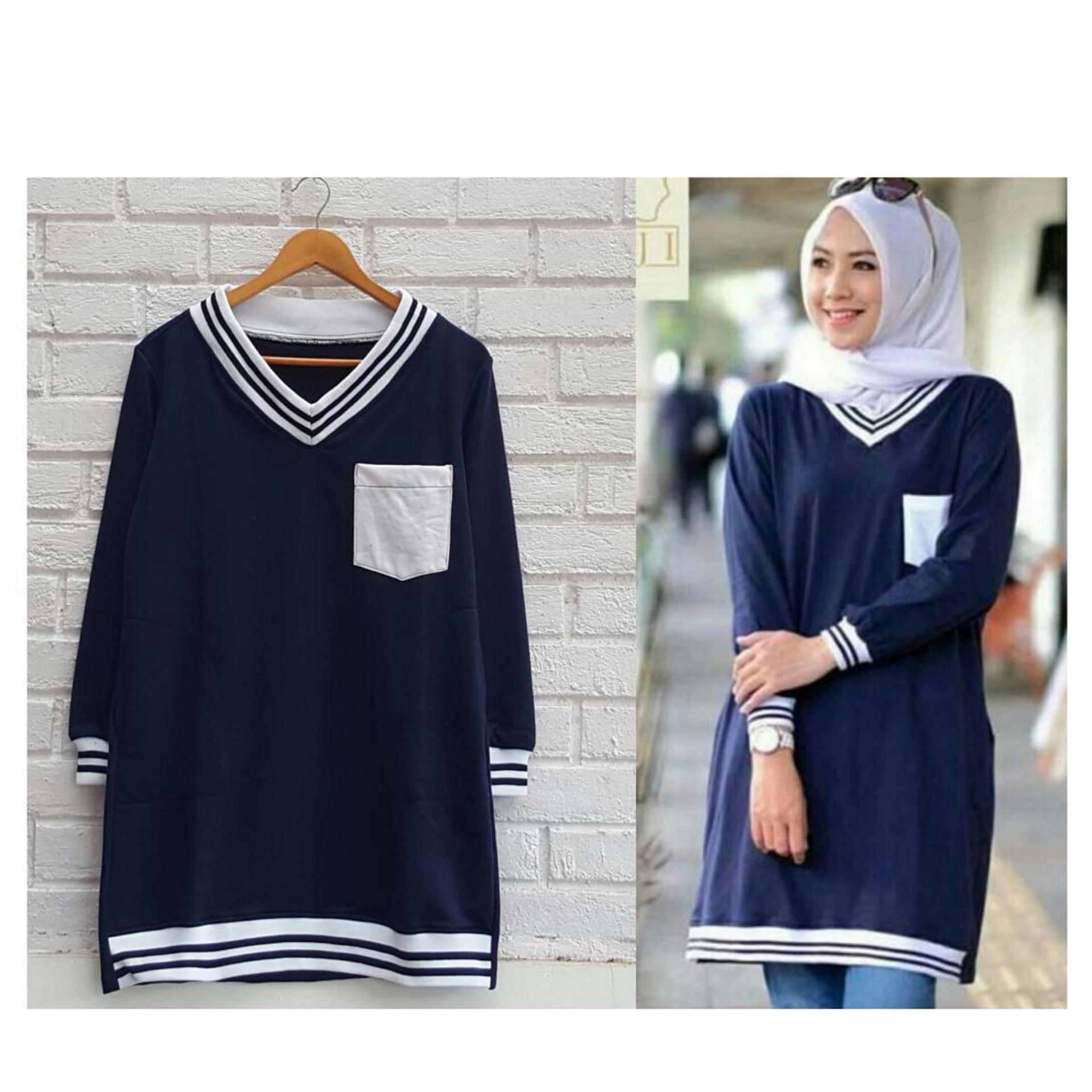 Azam Clobber Baju Muslim - V Sweet Tunic - Baby Terry