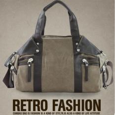 BA8219 Tas Selempang RETRO Pria Wanita Kanvas Kulit Shoulder Bag Kerja